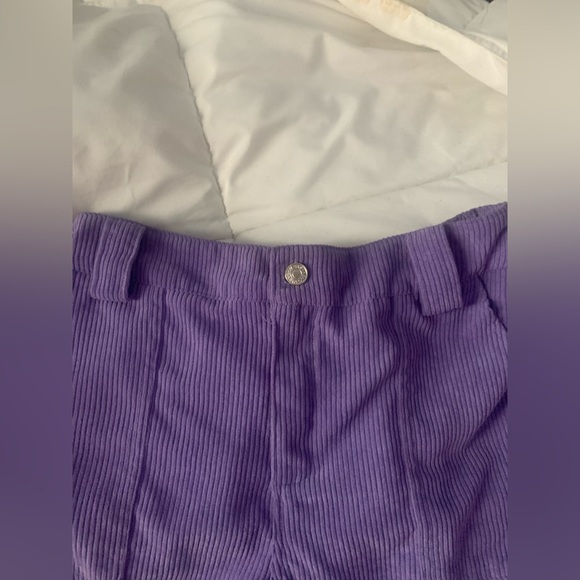 SHEIN Lavender Purple Corduroy Wide Leg Pants - Picture 3 of 7